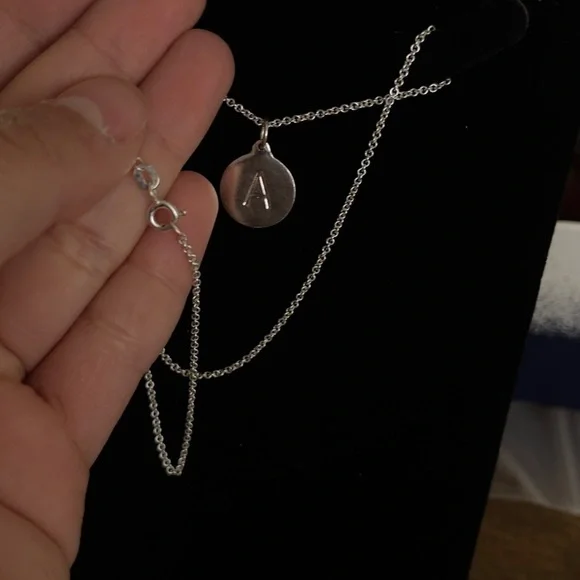 Sterling silver “A” initial necklace - Picture 4 of 4